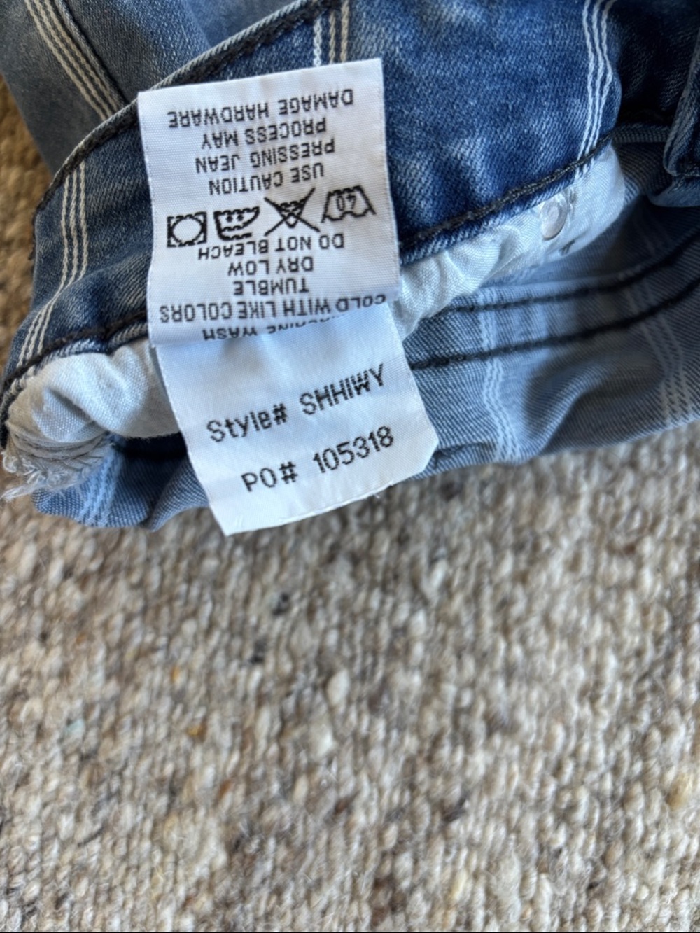 Cowgirl Tuff Striped Jean Short, size 26 - Picture 4 of 4
